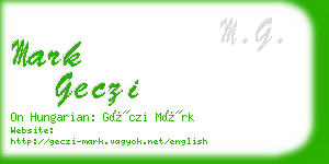 mark geczi business card